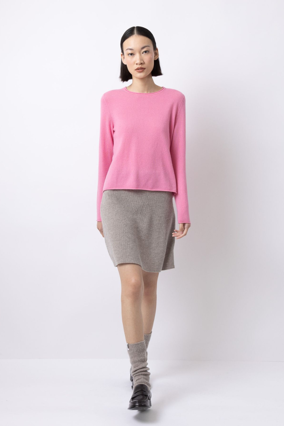 Ribbed Cashmere Mini Skirt