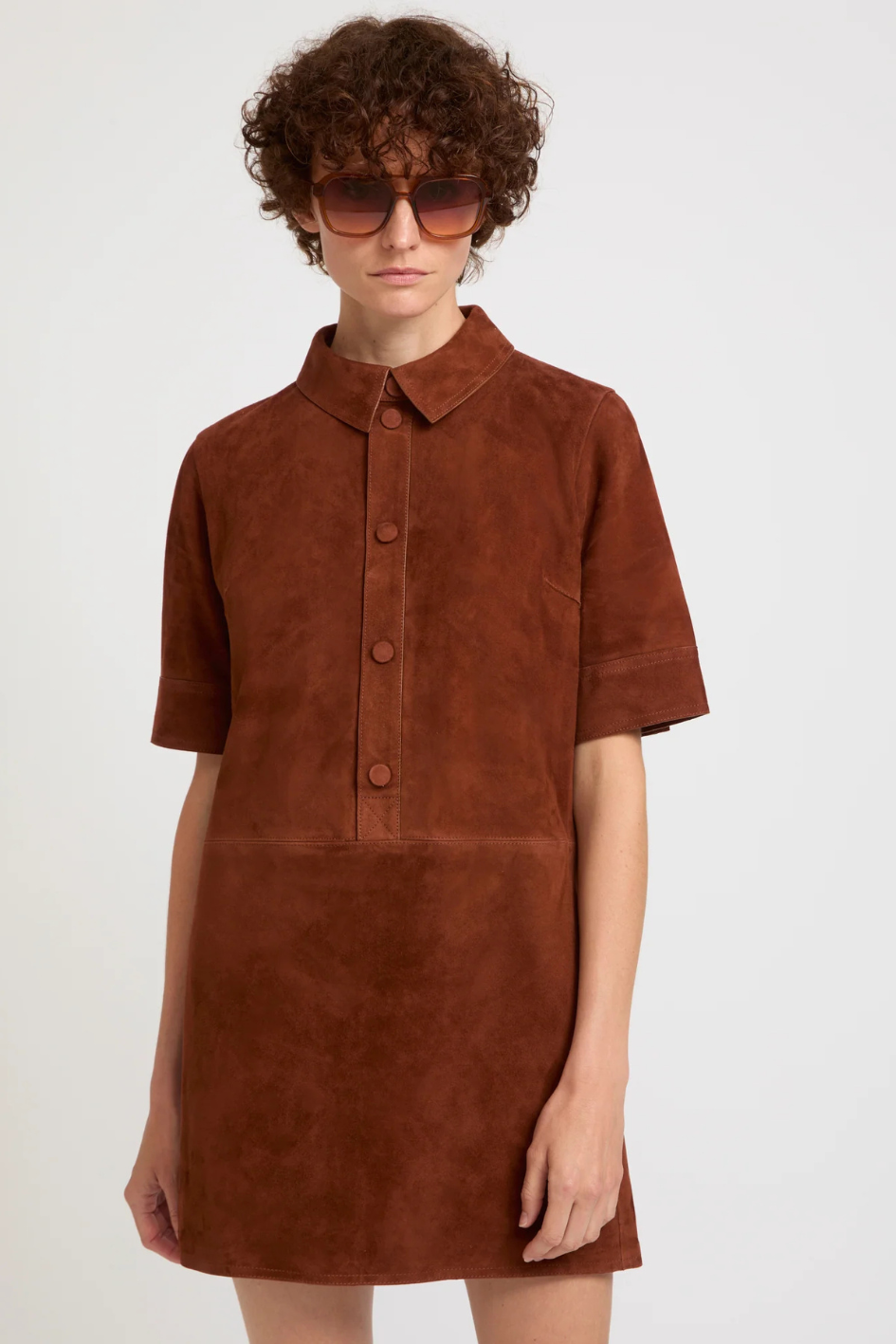 Mini Leather Dress with short Sleeves