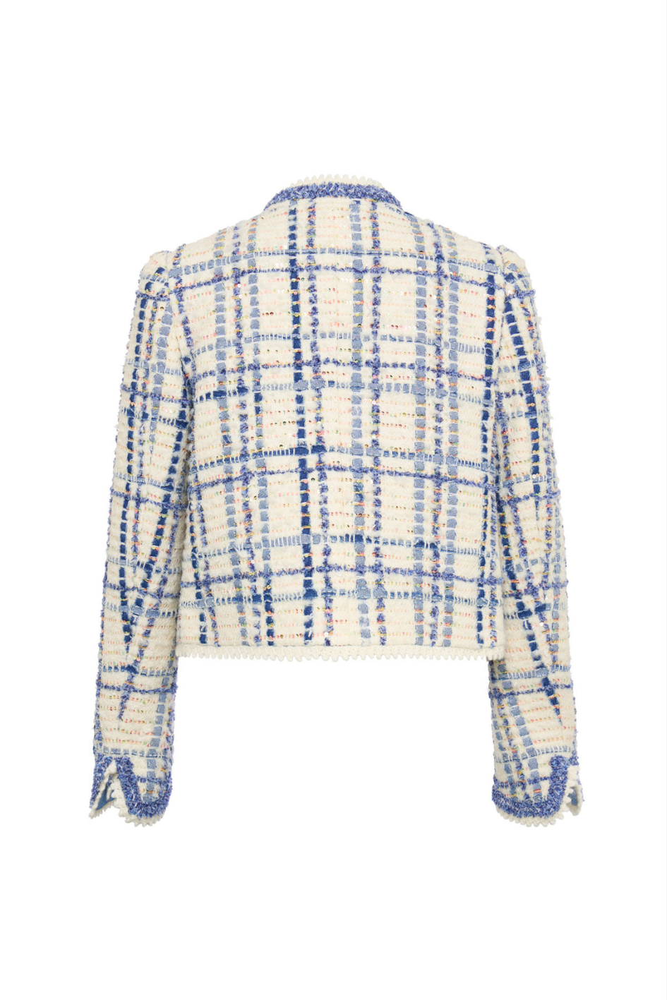 Cropped Checked Jacket with Pocket Details