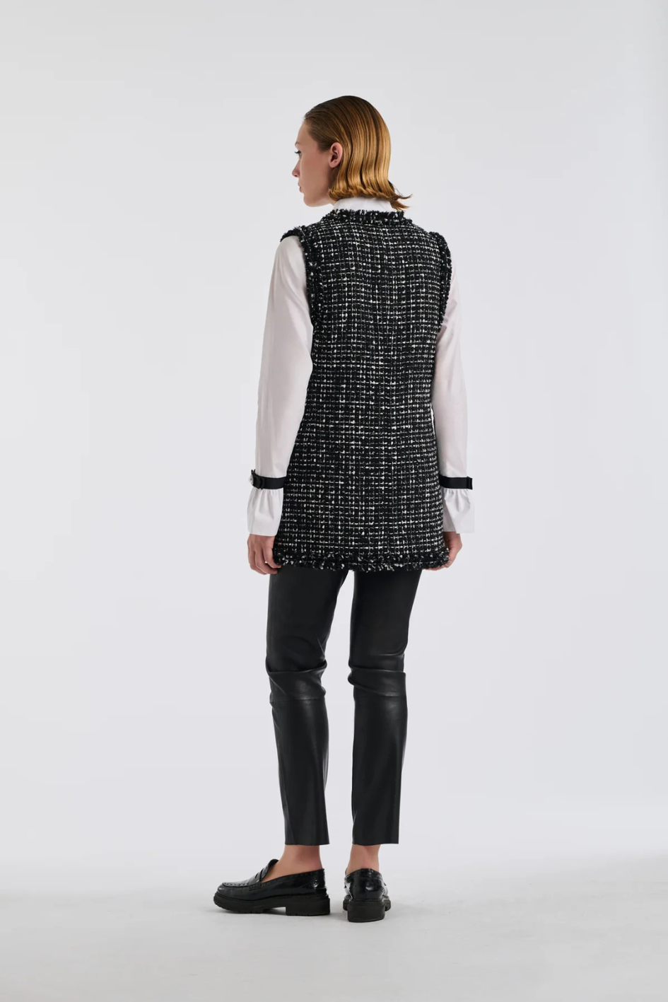 Bicolor Veste with Patch Pockets