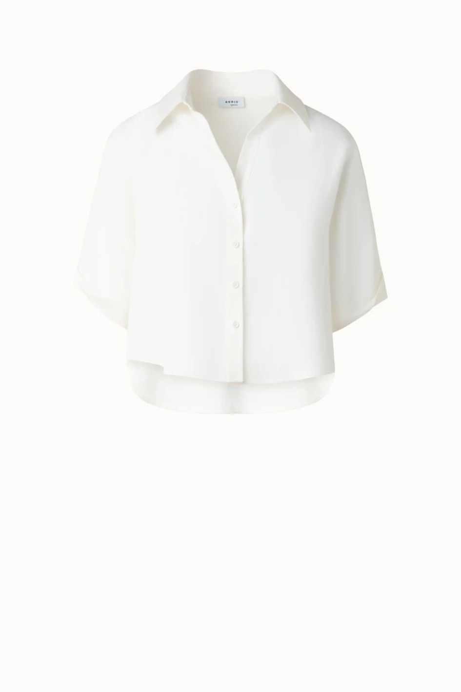 Cropped blouse in washed linen