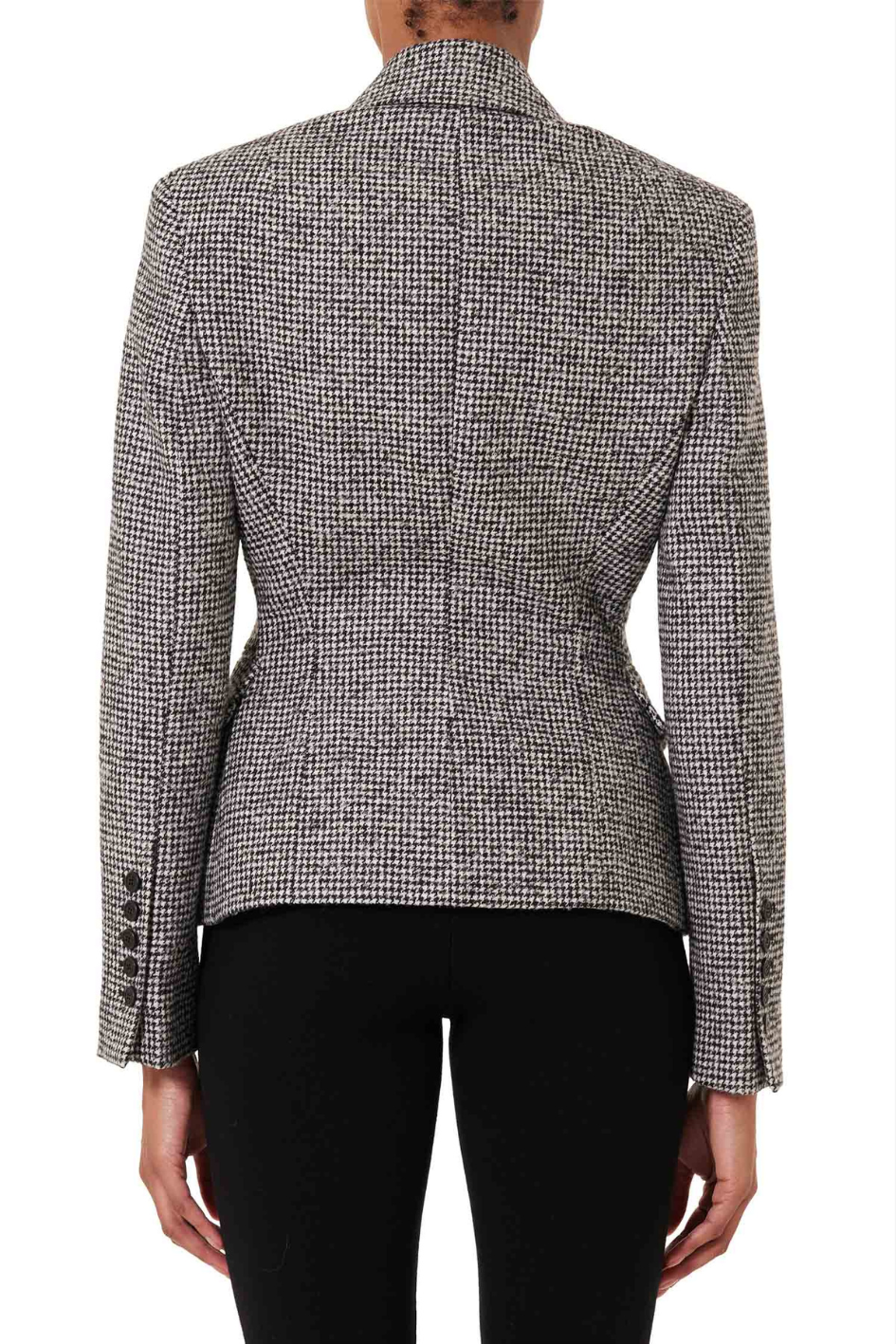 Tailored Wool Houndstooth Blazer