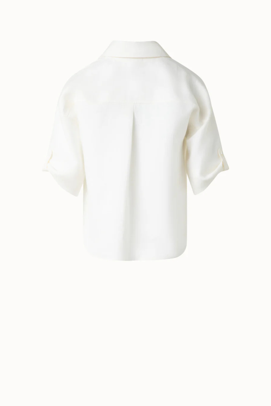 Cropped blouse in washed linen