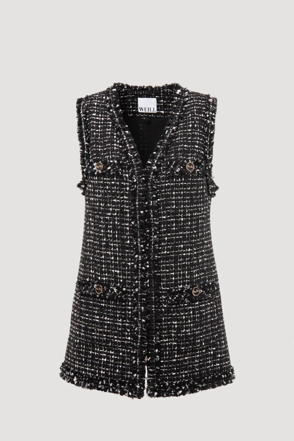 Bicolor Veste with Patch Pockets