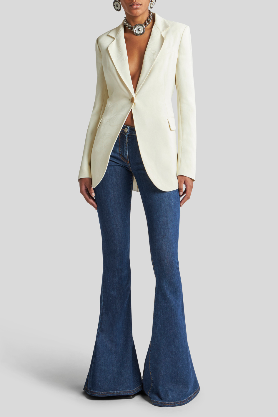 Tailored Single-Button Blazer