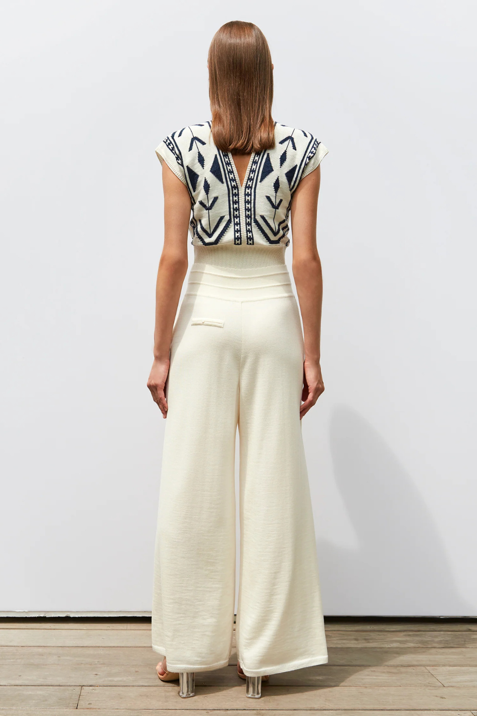 Jacquard Knit V-Top