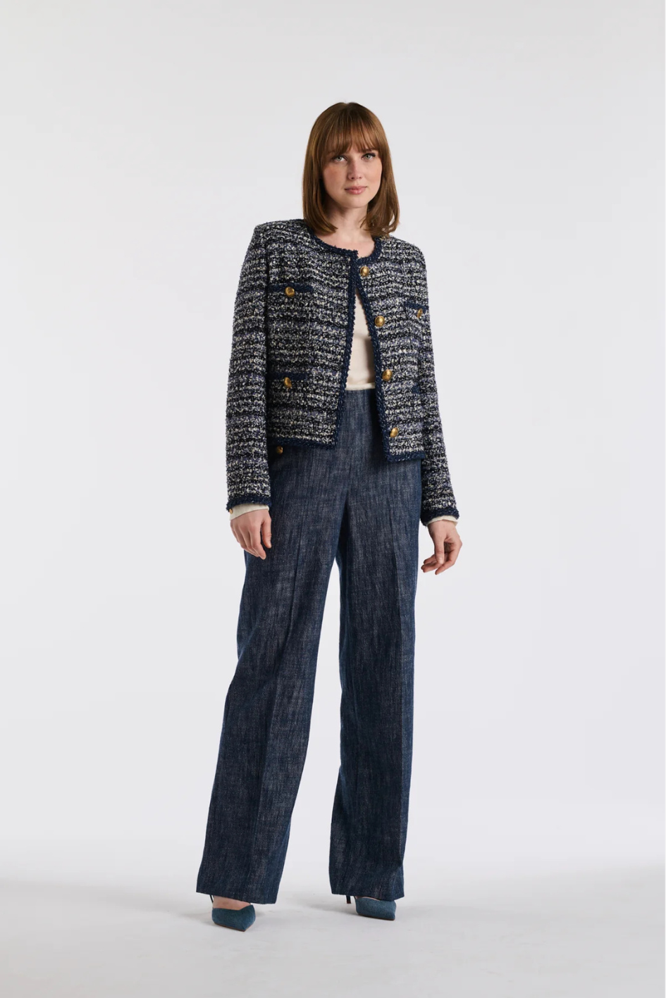 Tweed Jacket in Denim Style