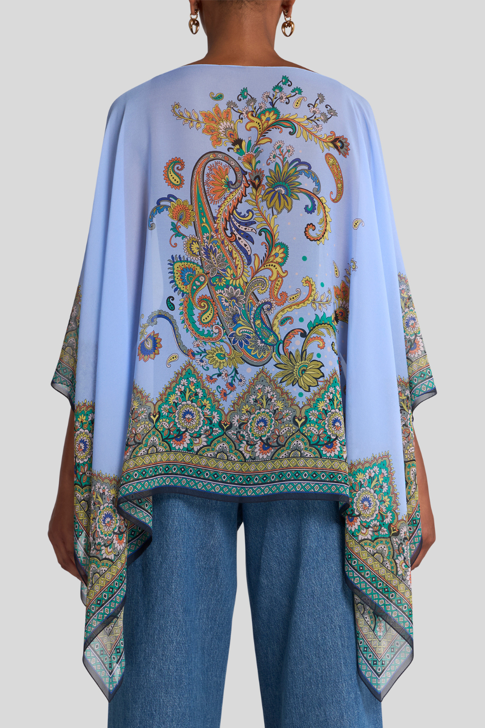 Poncho with Paisley Pattern