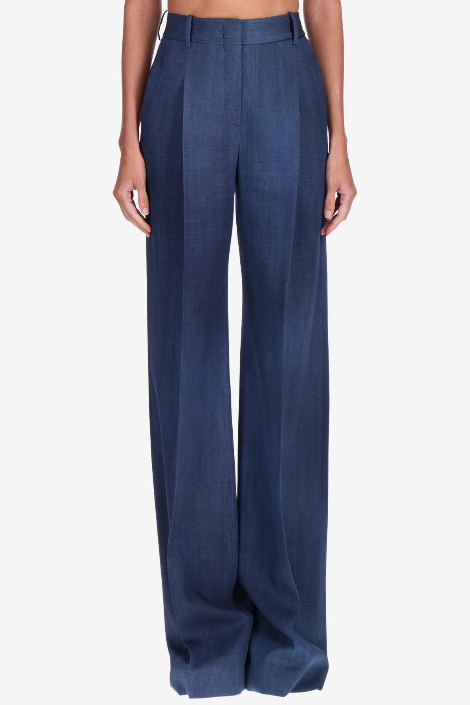 High-Waisted Wool Trousers