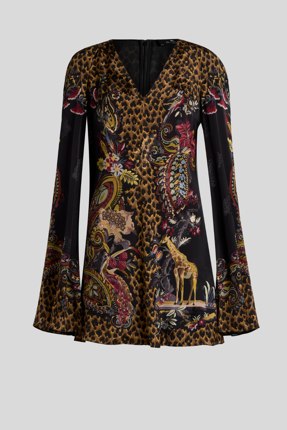 Leopard & Paisley Print Mini Dress
