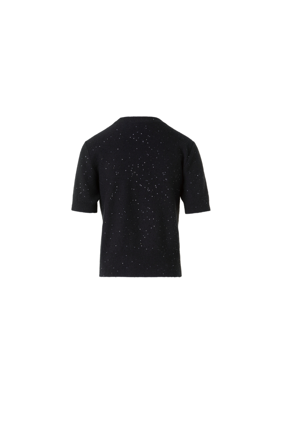 Knit Sweater in Wool Cashmere with Tonal Sequins