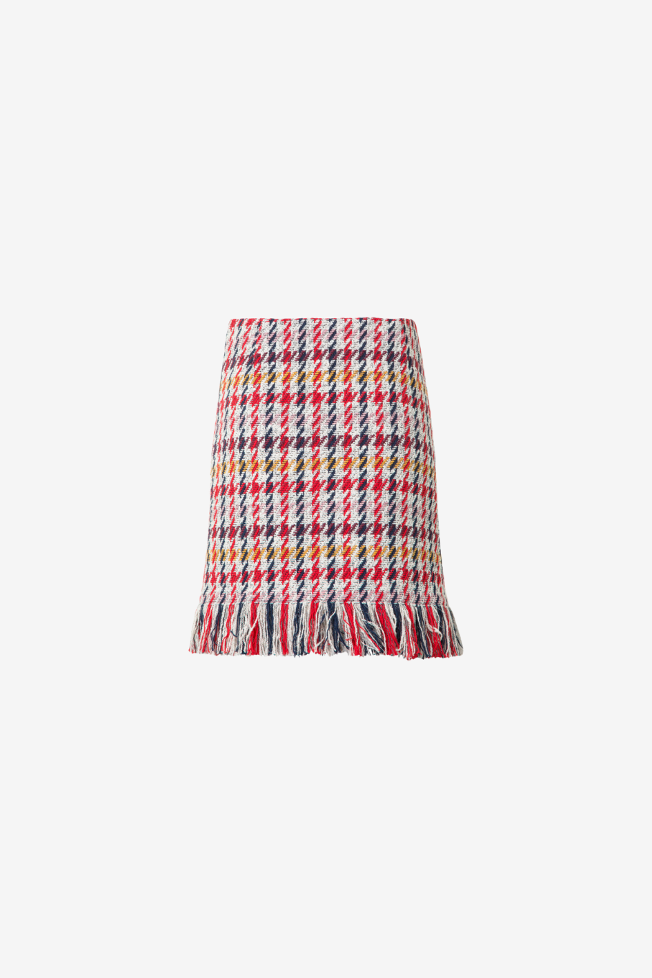 Short Skirt in Cotton-Blend Checked Tweed