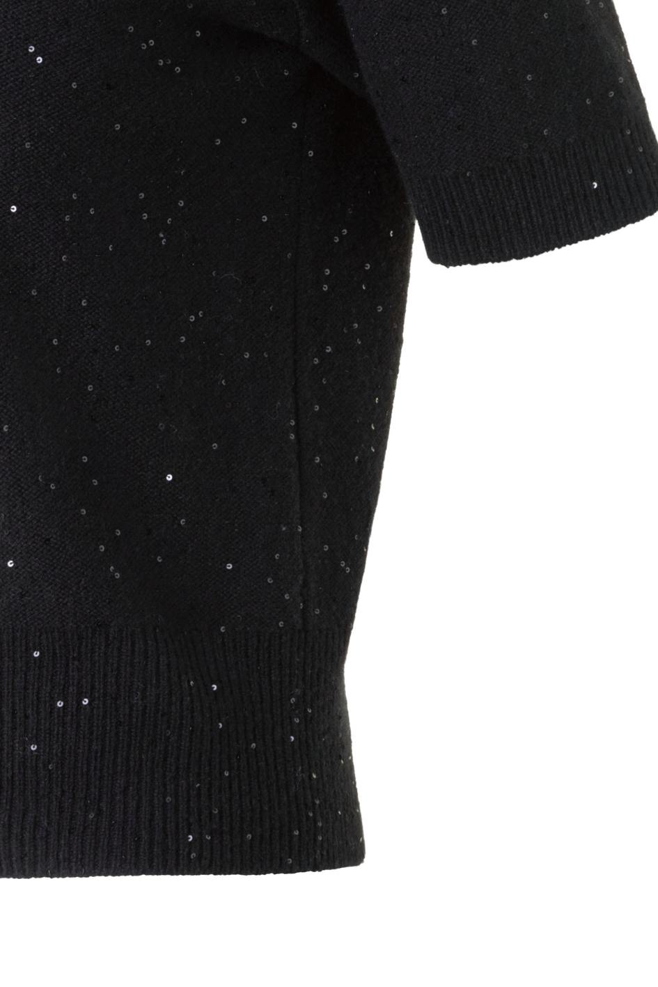 Knit Sweater in Wool Cashmere with Tonal Sequins