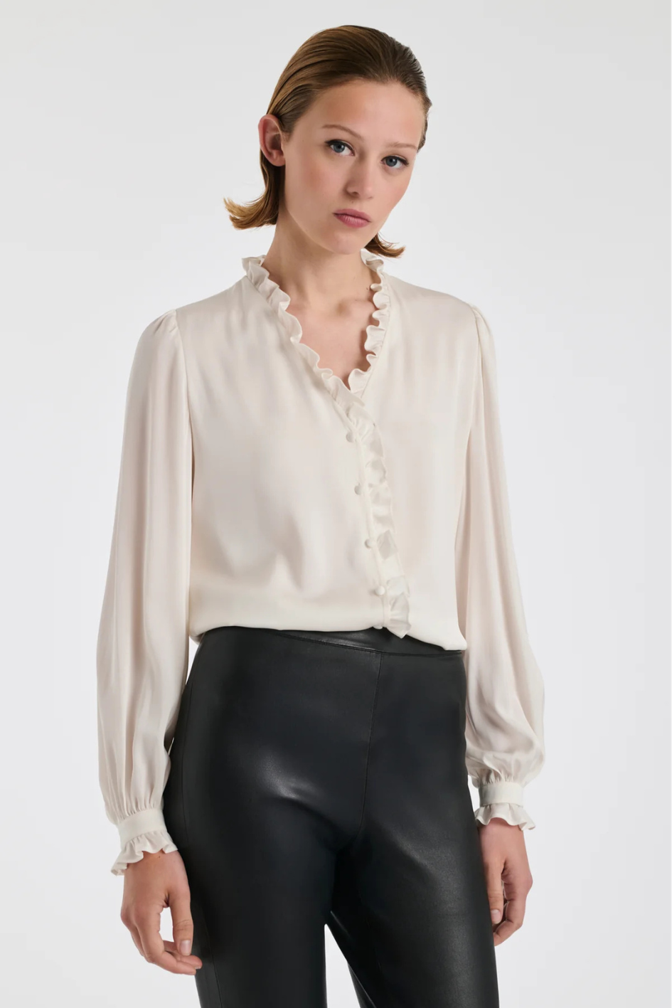 Silk Blouse with Ruffles