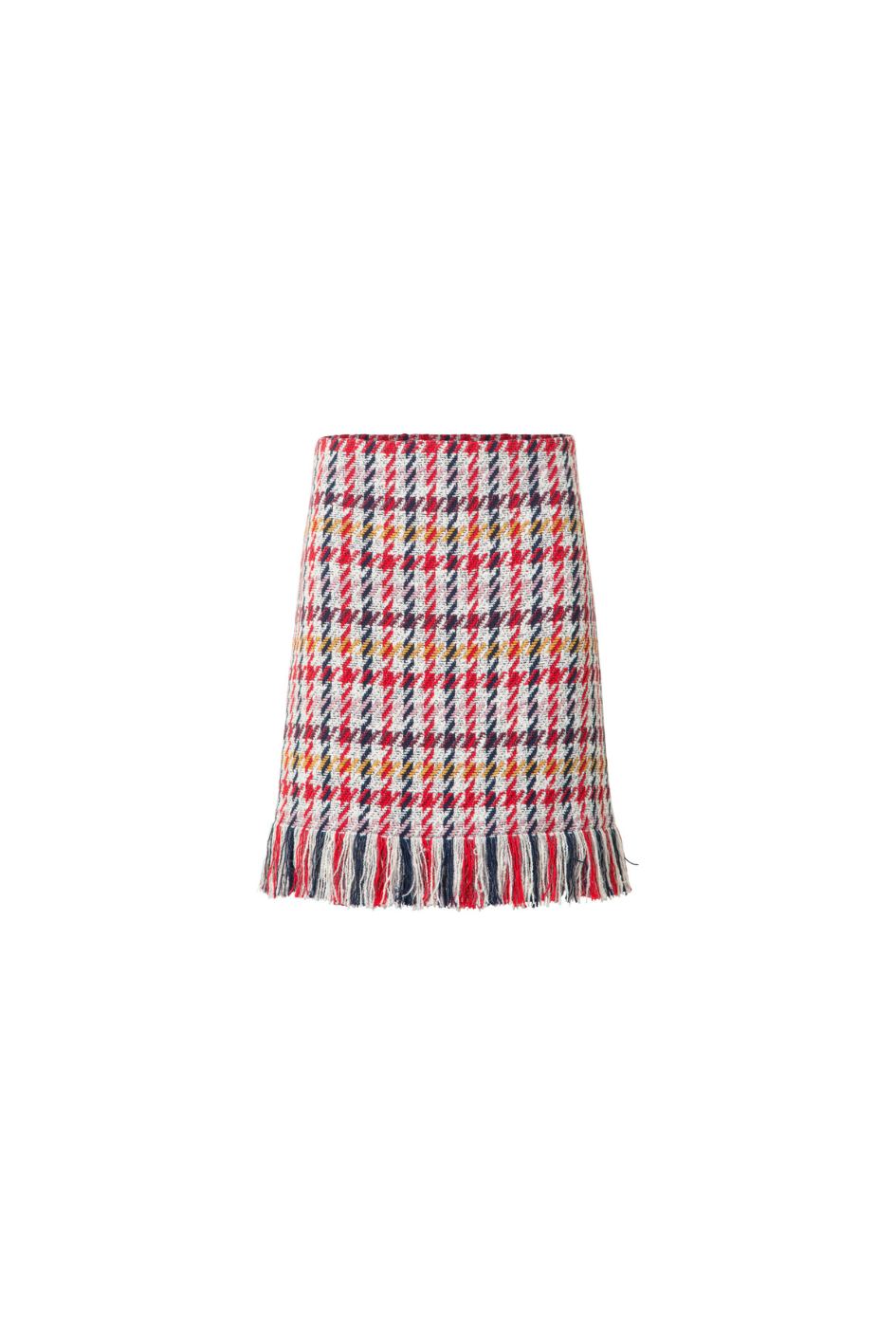Short Skirt in Cotton-Blend Checked Tweed