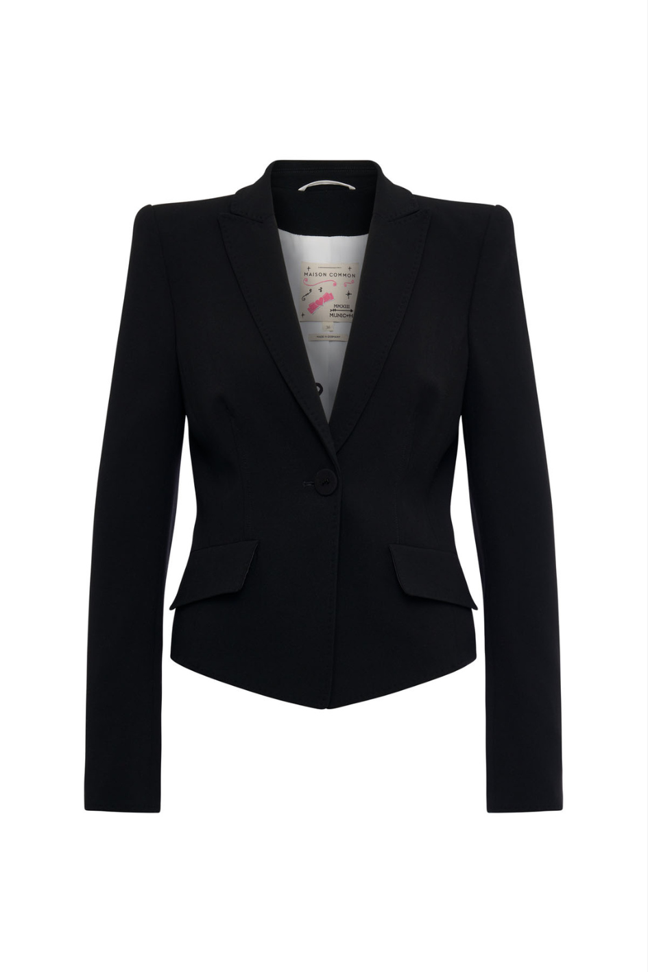 Tailored Cropped Blazer with Button Closure