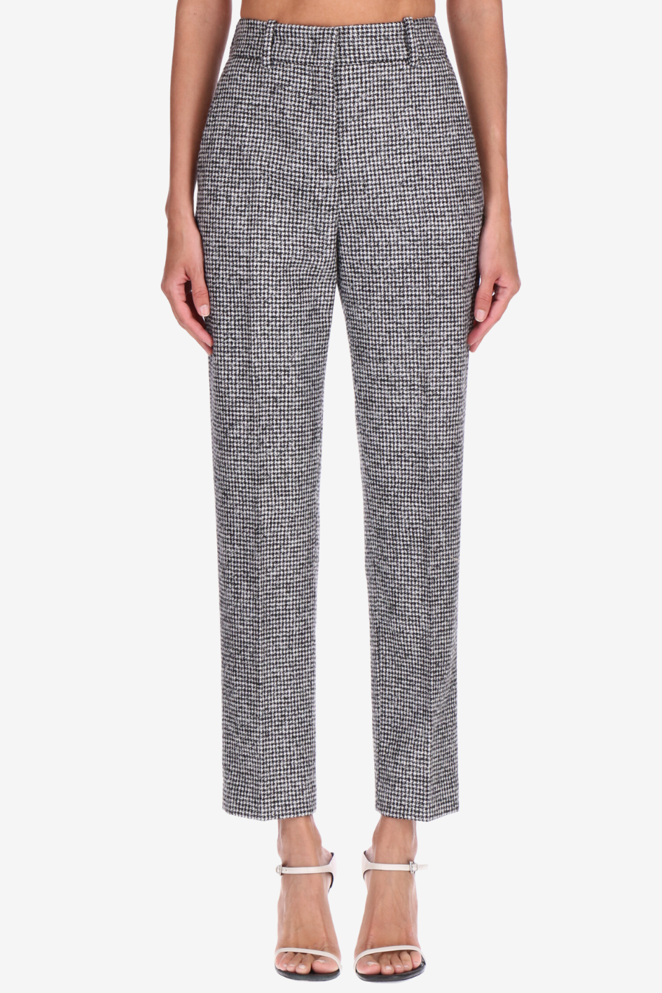 Tailored Wool Check Trousers
