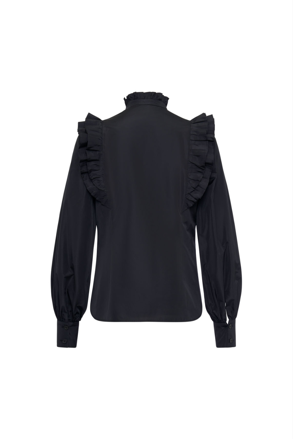 Blouse with Voluminous Sleeves and Ruffled Details