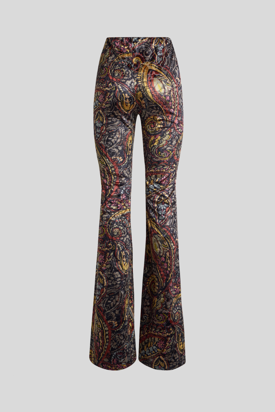 Paisley Print Flared Trousers