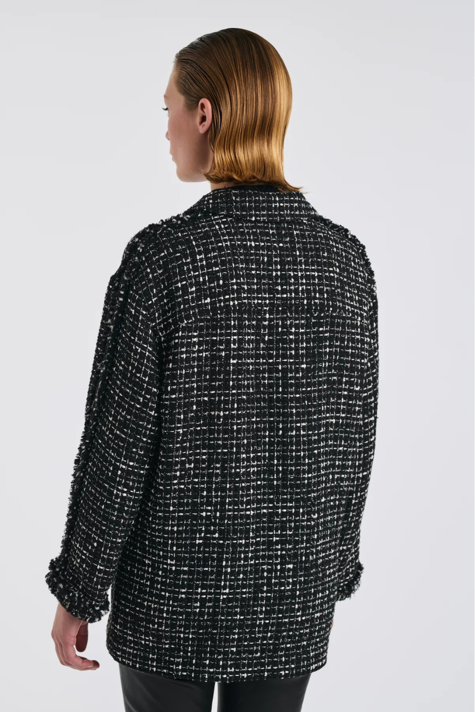 Bicolor Over Shirt with Fringes