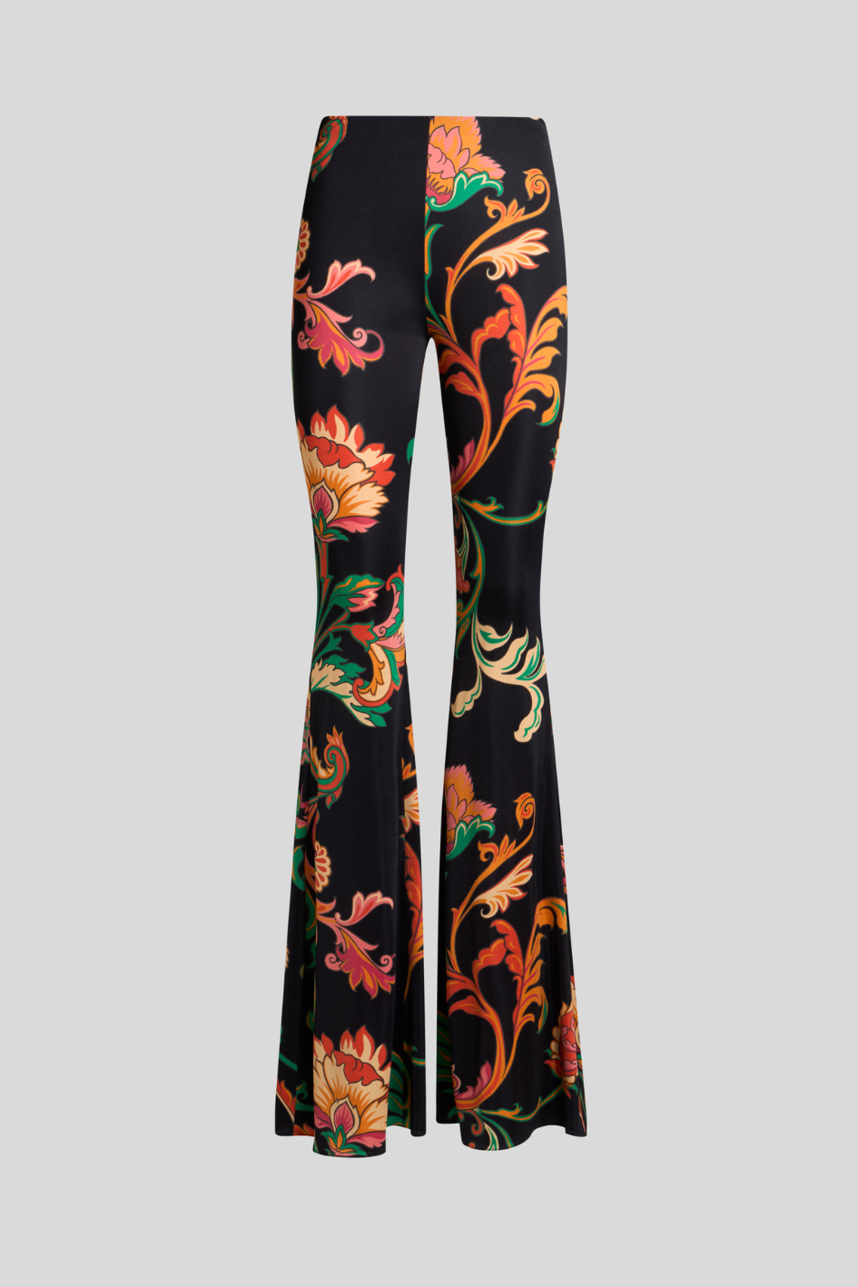 Flared Pants with Ornamental Print