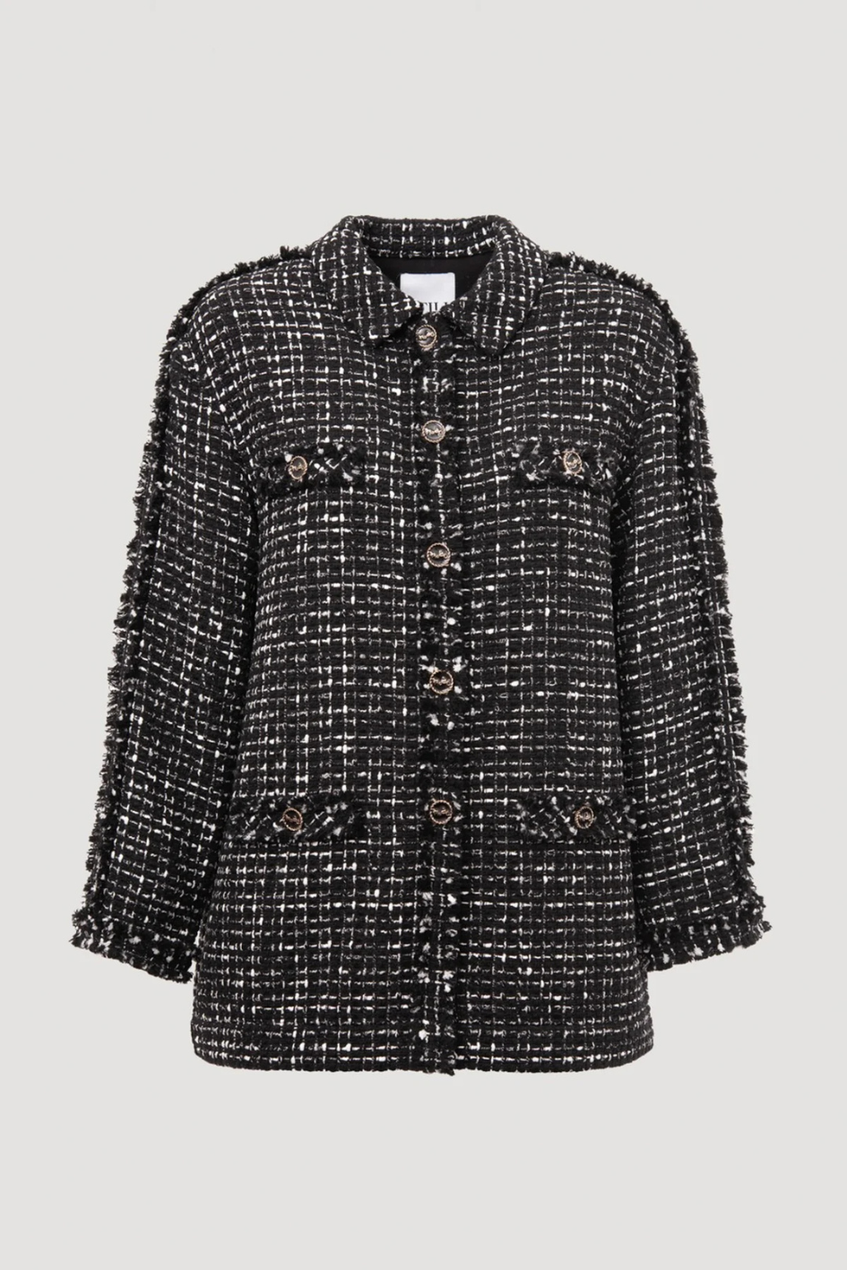 Bicolor Over Shirt with Fringes
