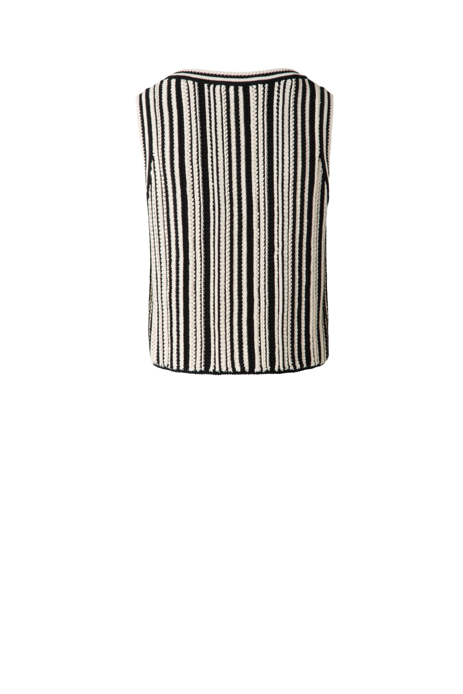 Sleeveless Knitted Top with Striped Pattern