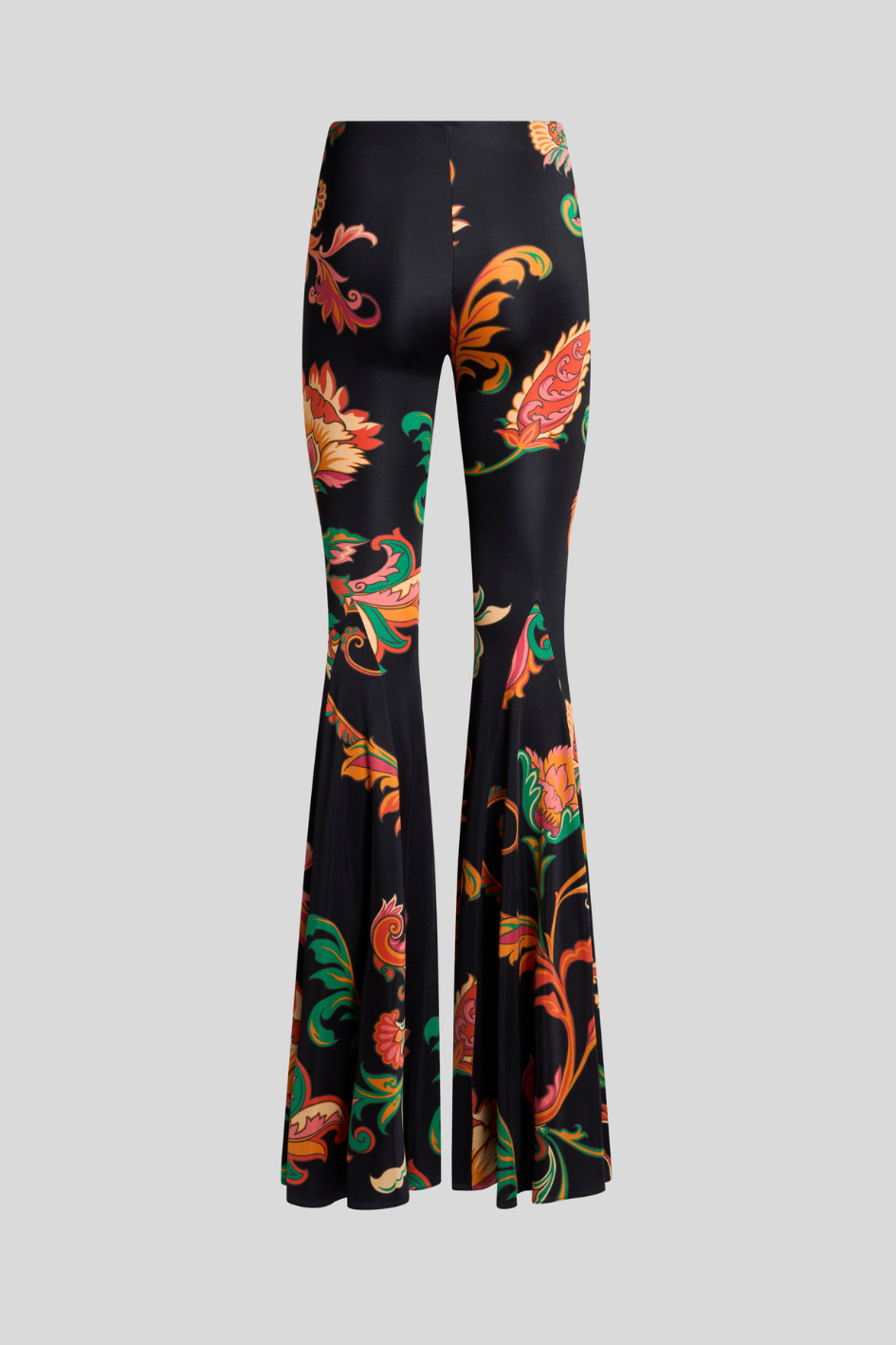 Flared Pants with Ornamental Print