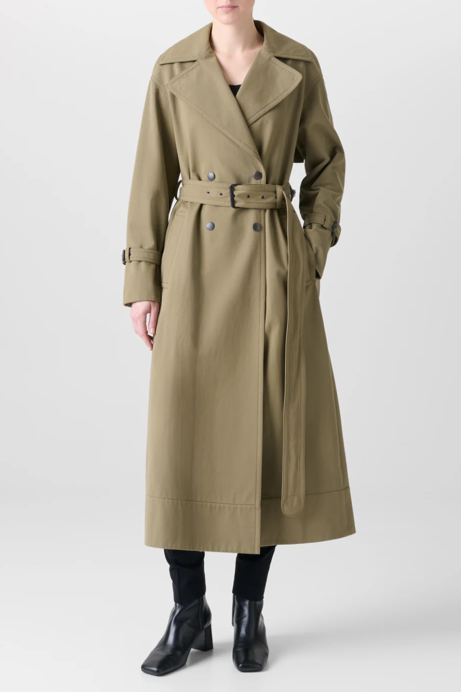 Trench Coat in Water-Repellent Cotton Gabardine