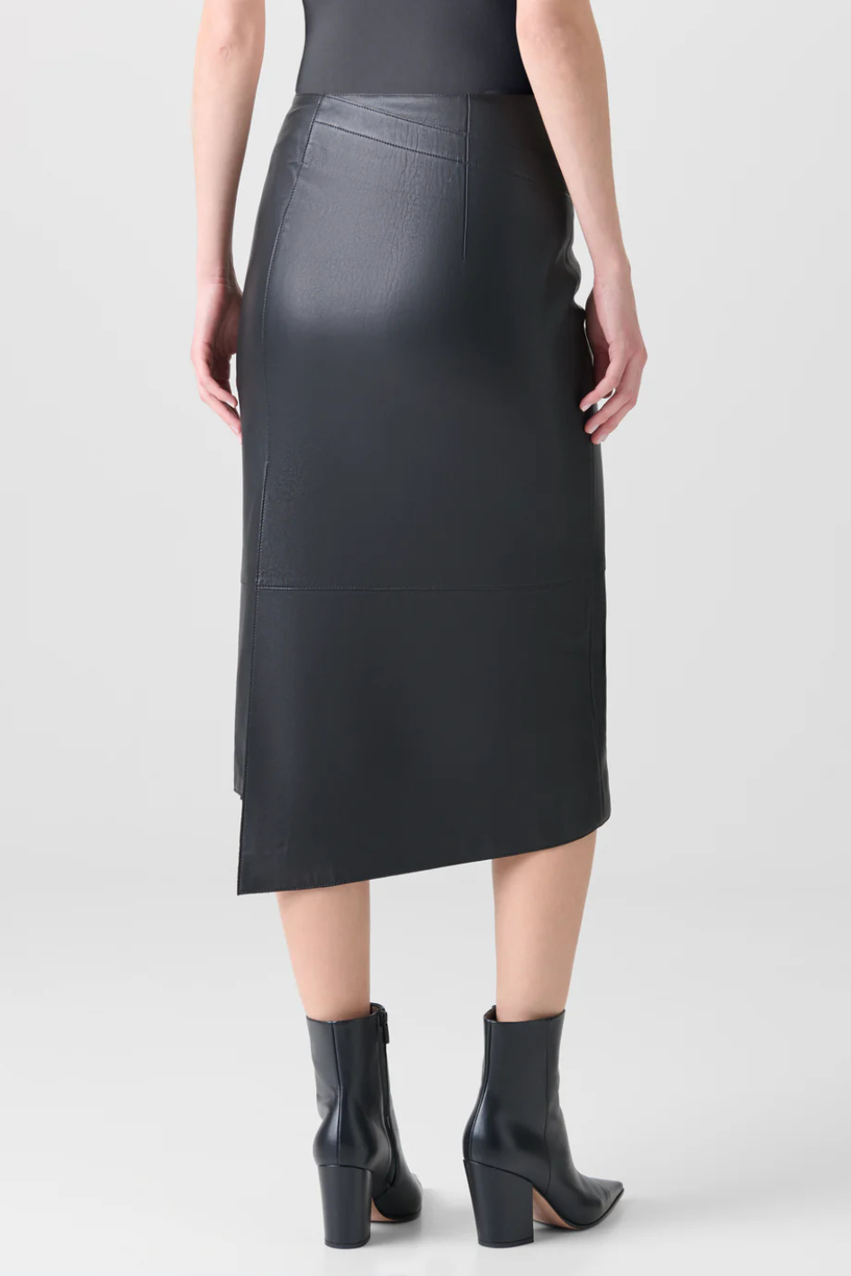 Asymmetric Leather Skirt