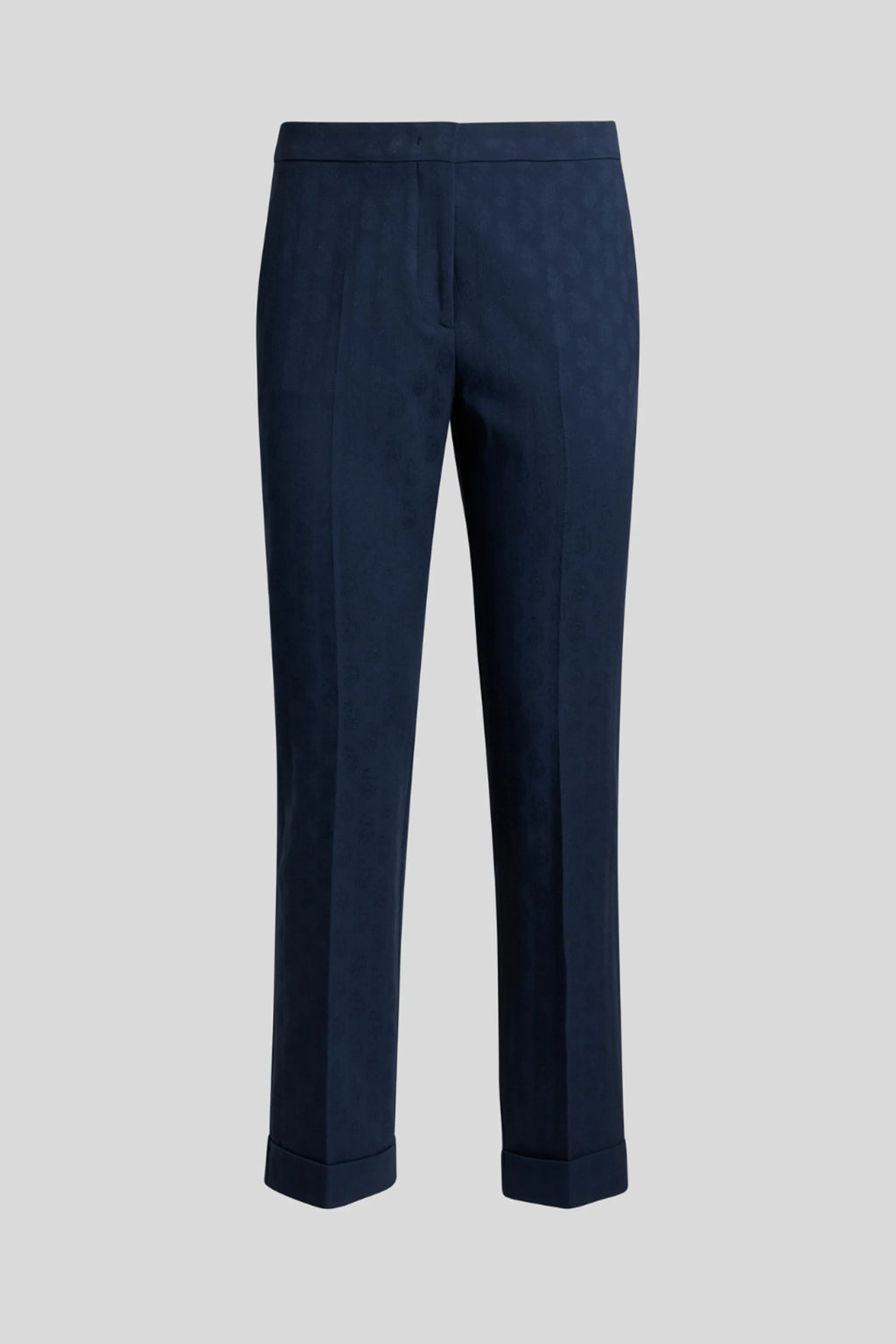 Tailored Straight-Leg Trousers with Turn-Up Hem