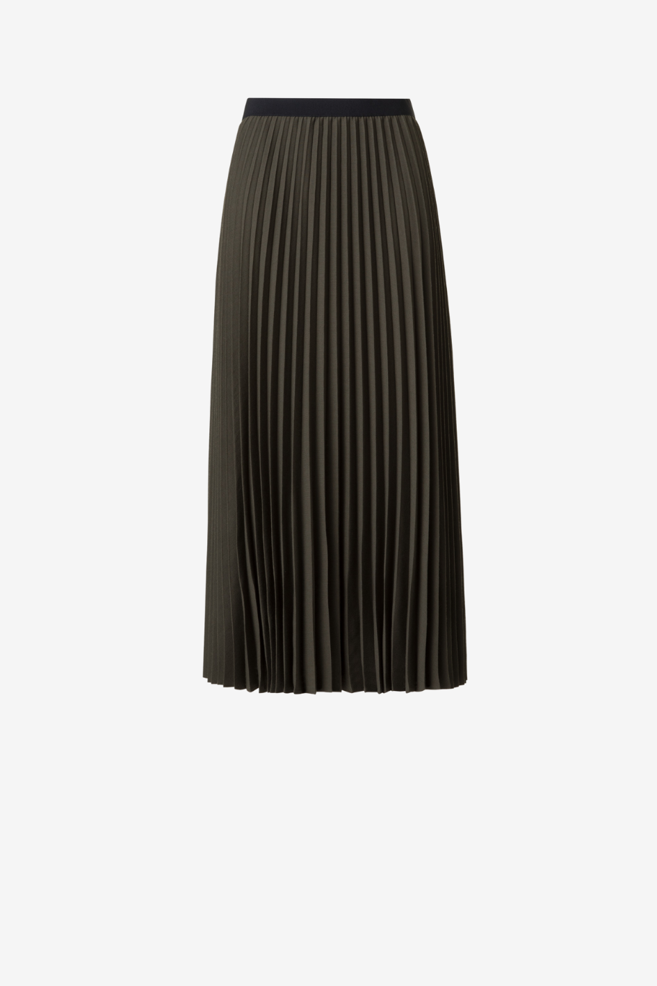 Midi Skirt in Wool Blend with Plissé