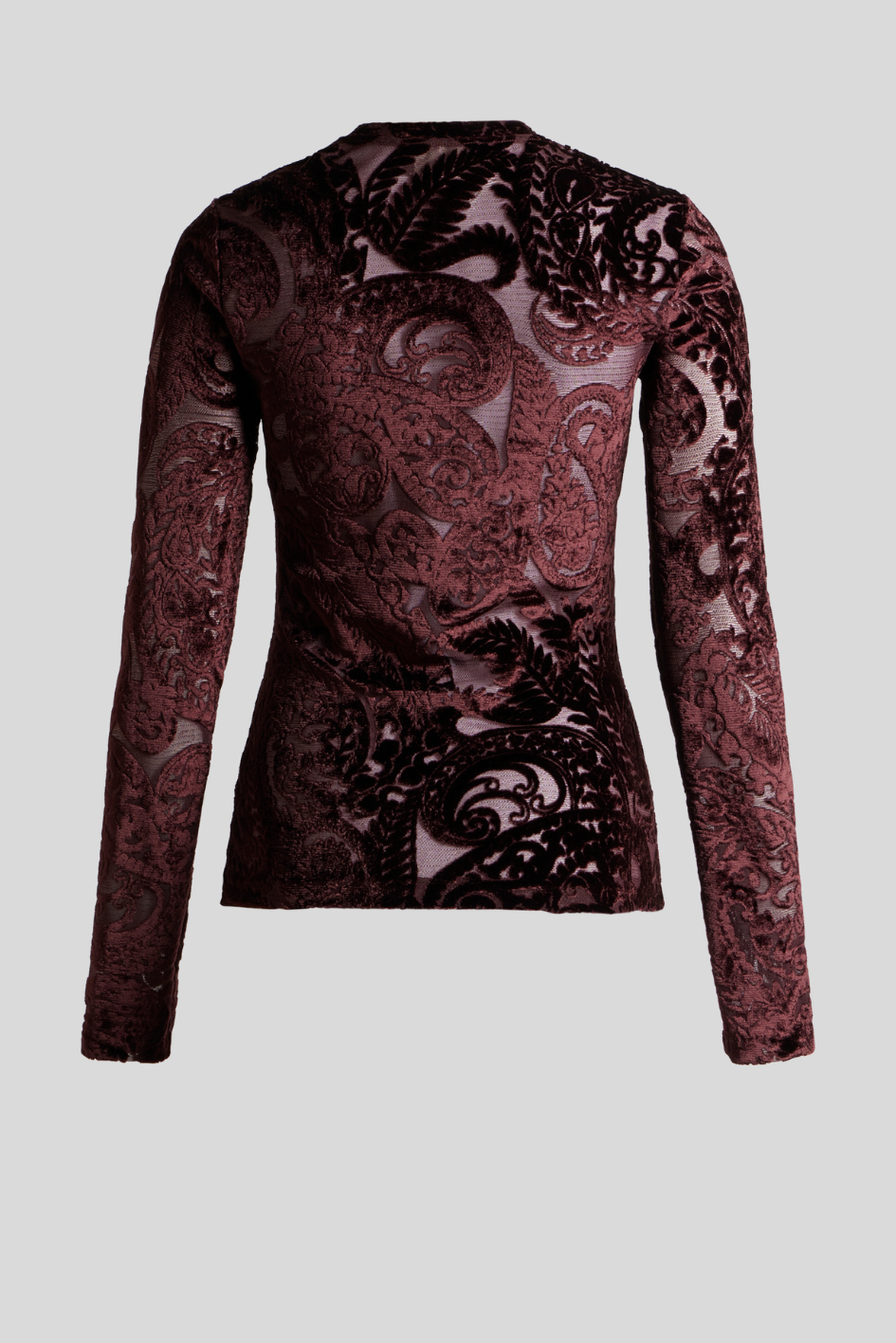 Velvet Jacquard Long-Sleeve Top