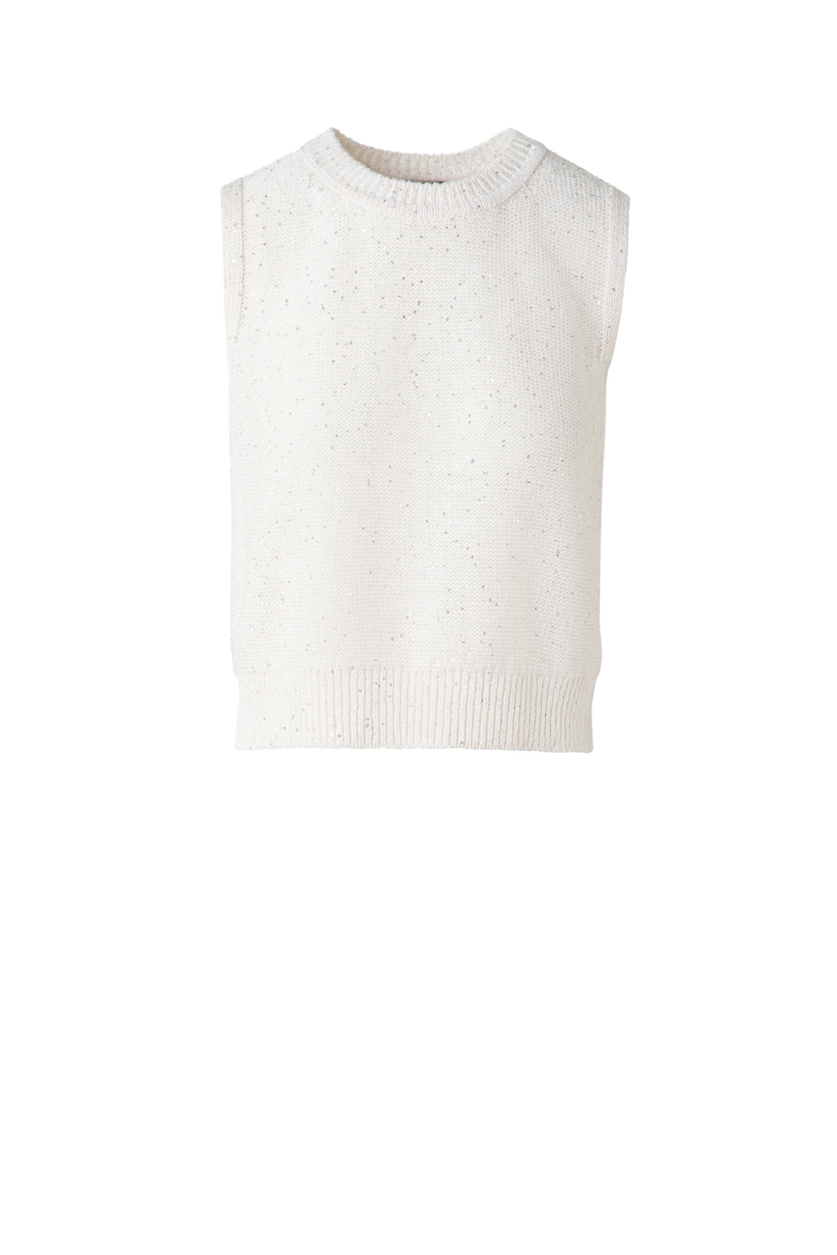 Sleeveless Linen-Cotton Knit Top