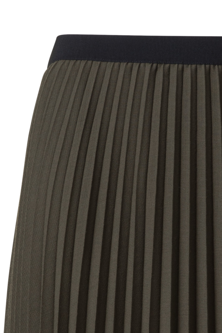 Midi Skirt in Wool Blend with Plissé