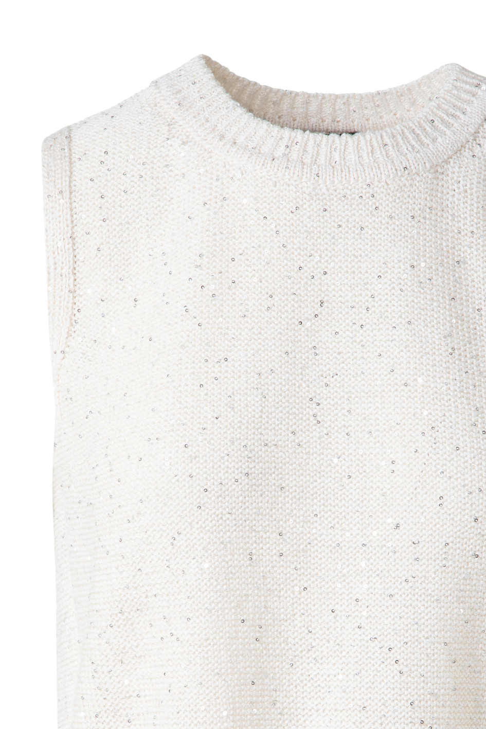 Sleeveless Linen-Cotton Knit Top