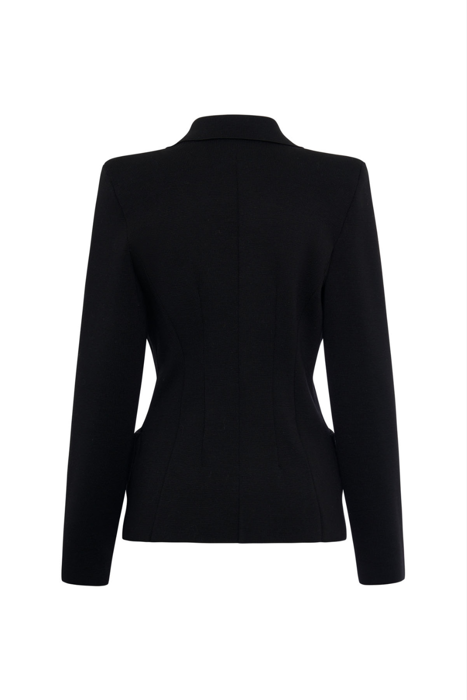 Tailored Double-Breasted Blazer with Flap Pockets