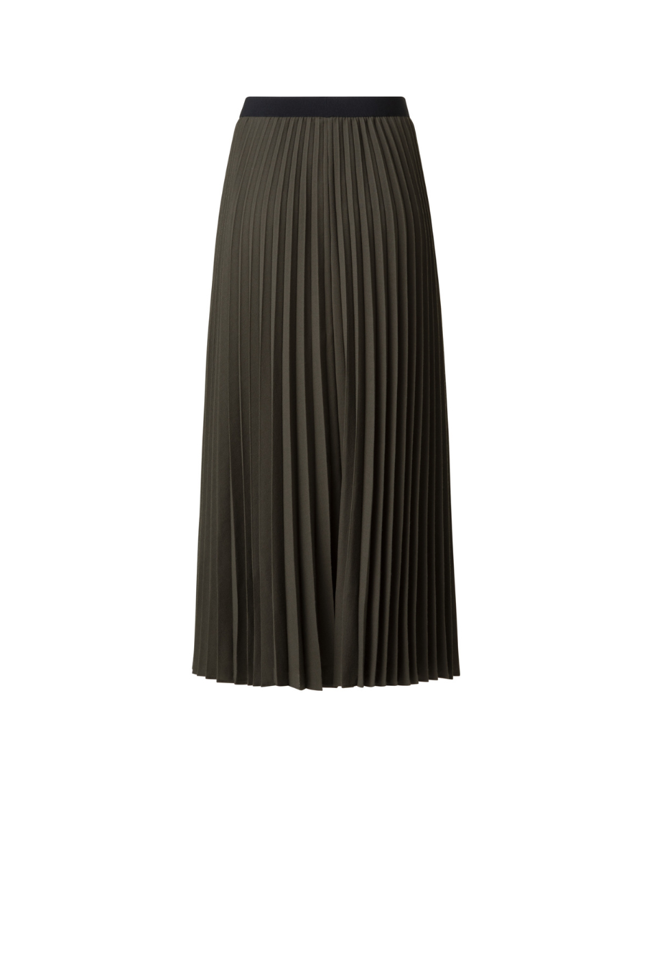 Midi Skirt in Wool Blend with Plissé