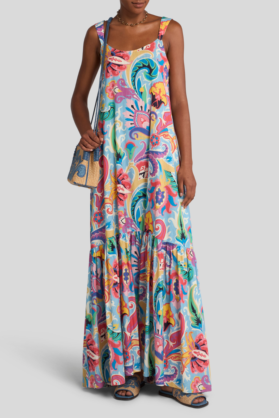 Dress with Vibrant Paisley Print