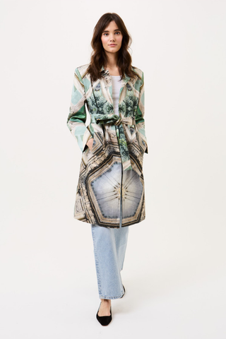 Palm and Prism Trench Coat