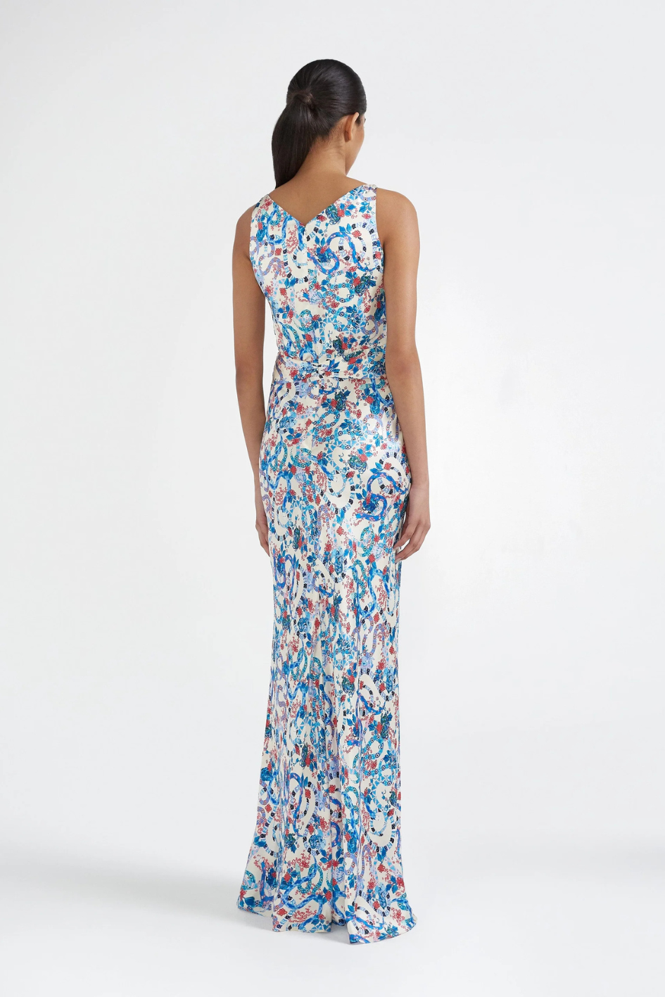 Wilhelmina Dress in Azure Snakes