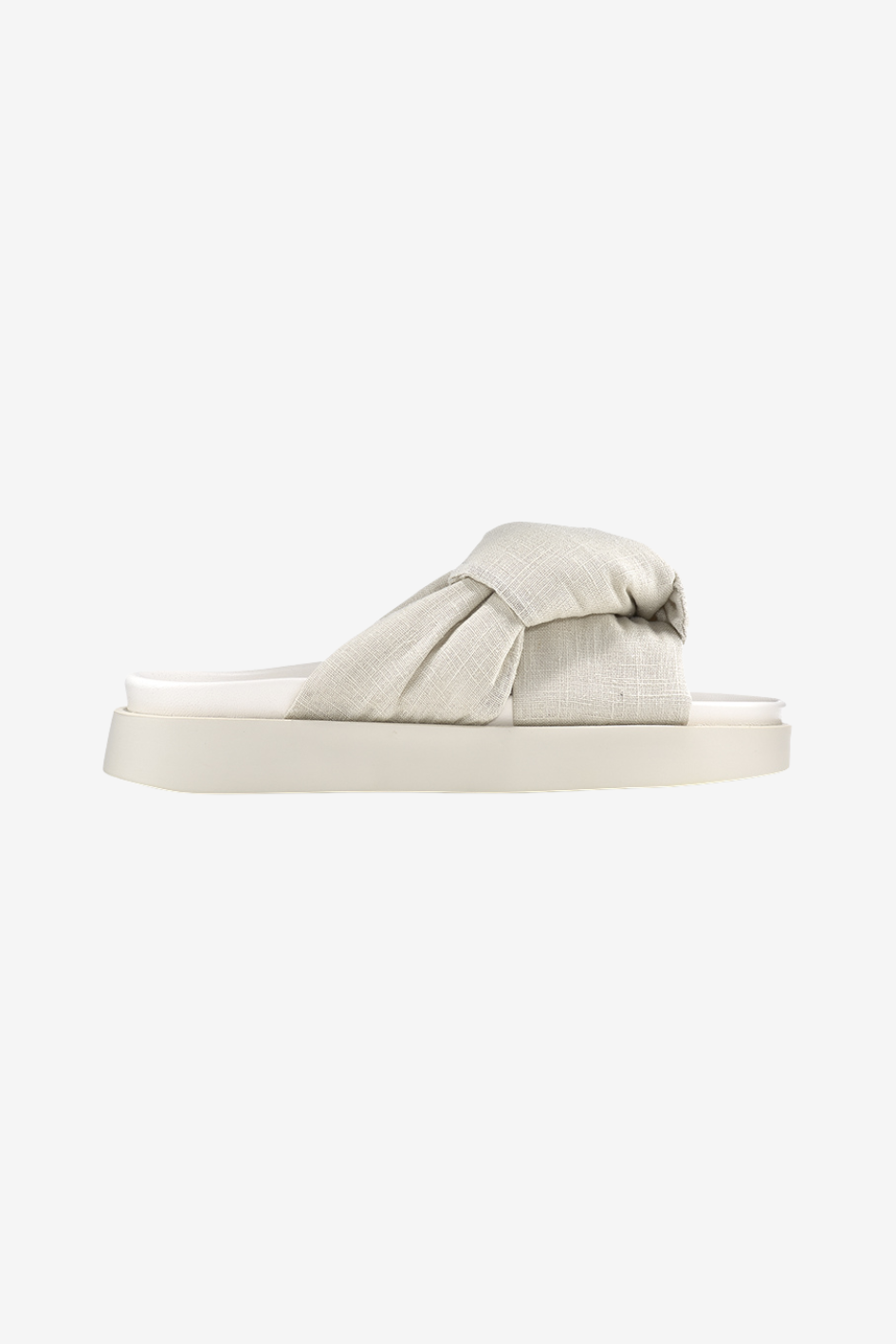 Oversized Linen Knot Sandal