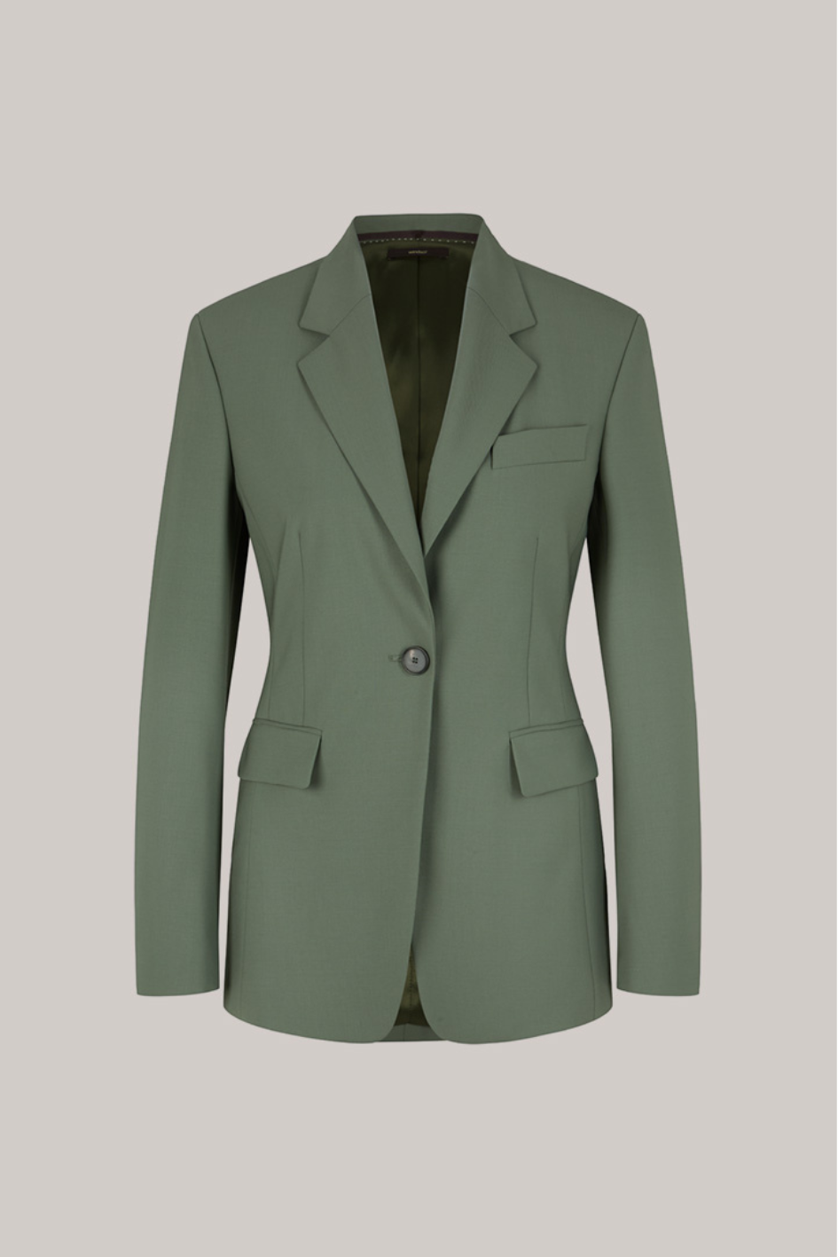 Virign Wool Stretch Blazer in Sage Green