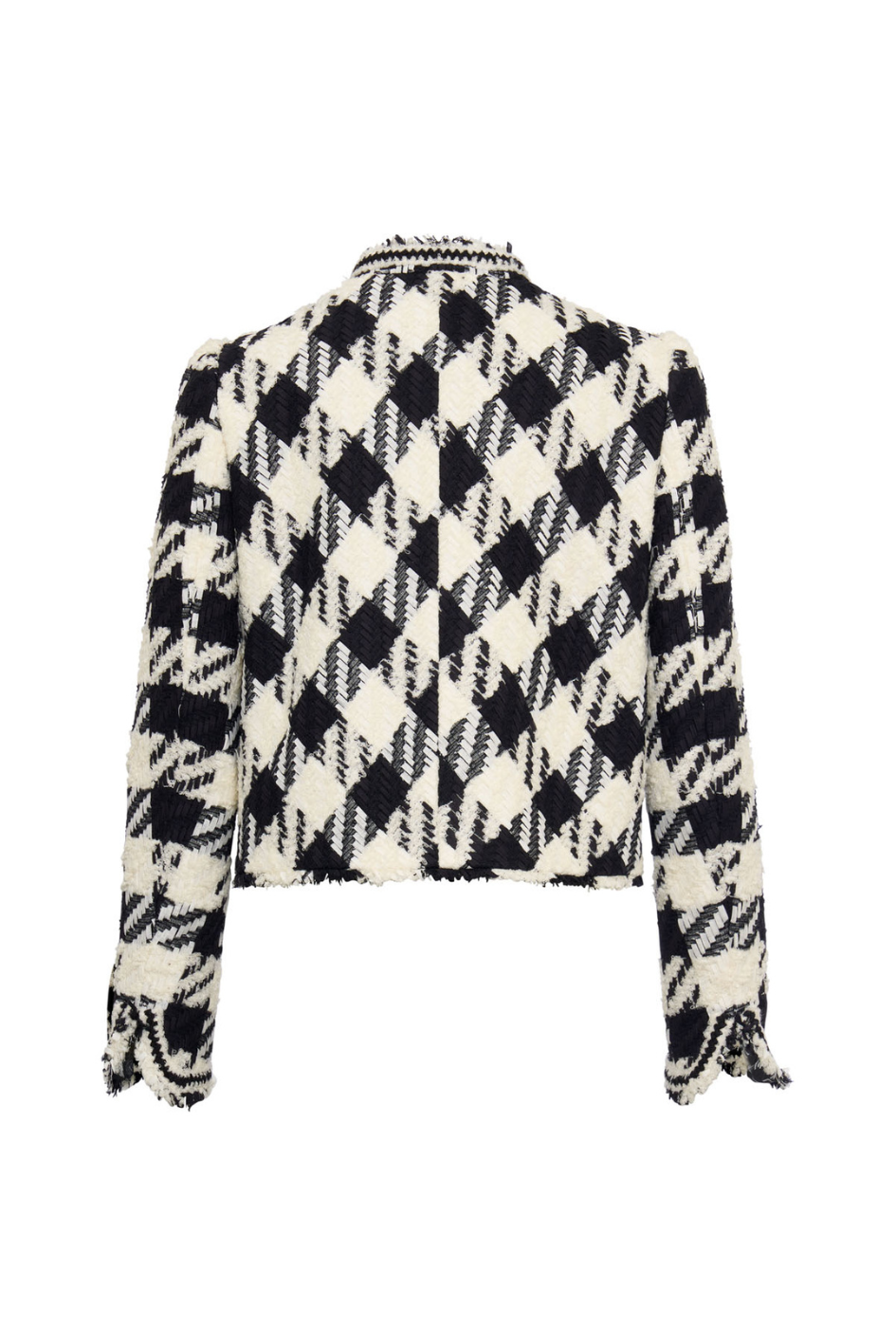 Cropped Check Jacket with Patch Pockets