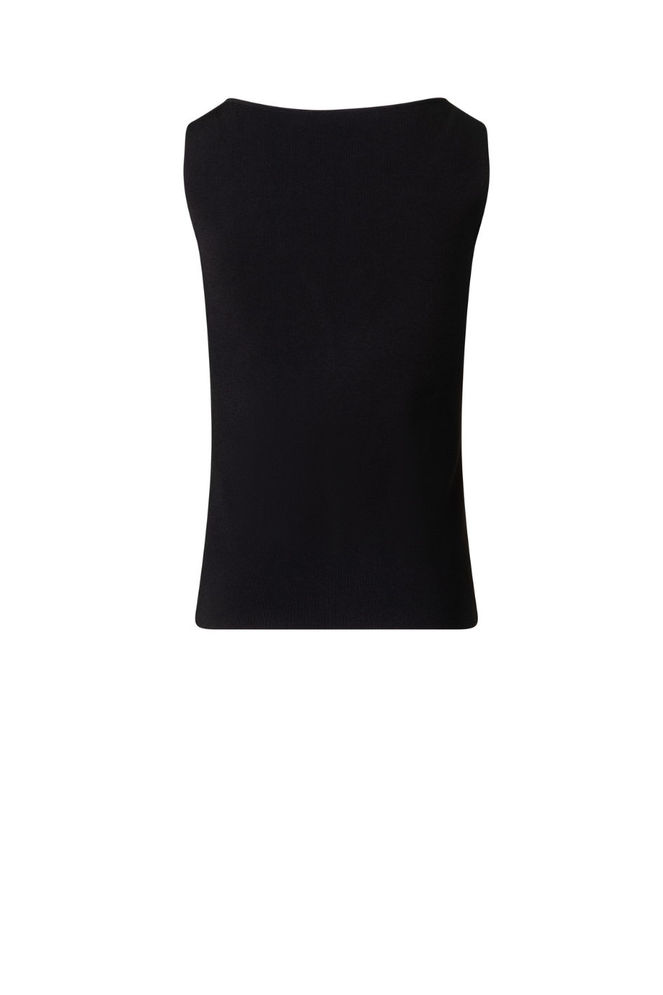 Black Ribbed Square-Neck Tank Top