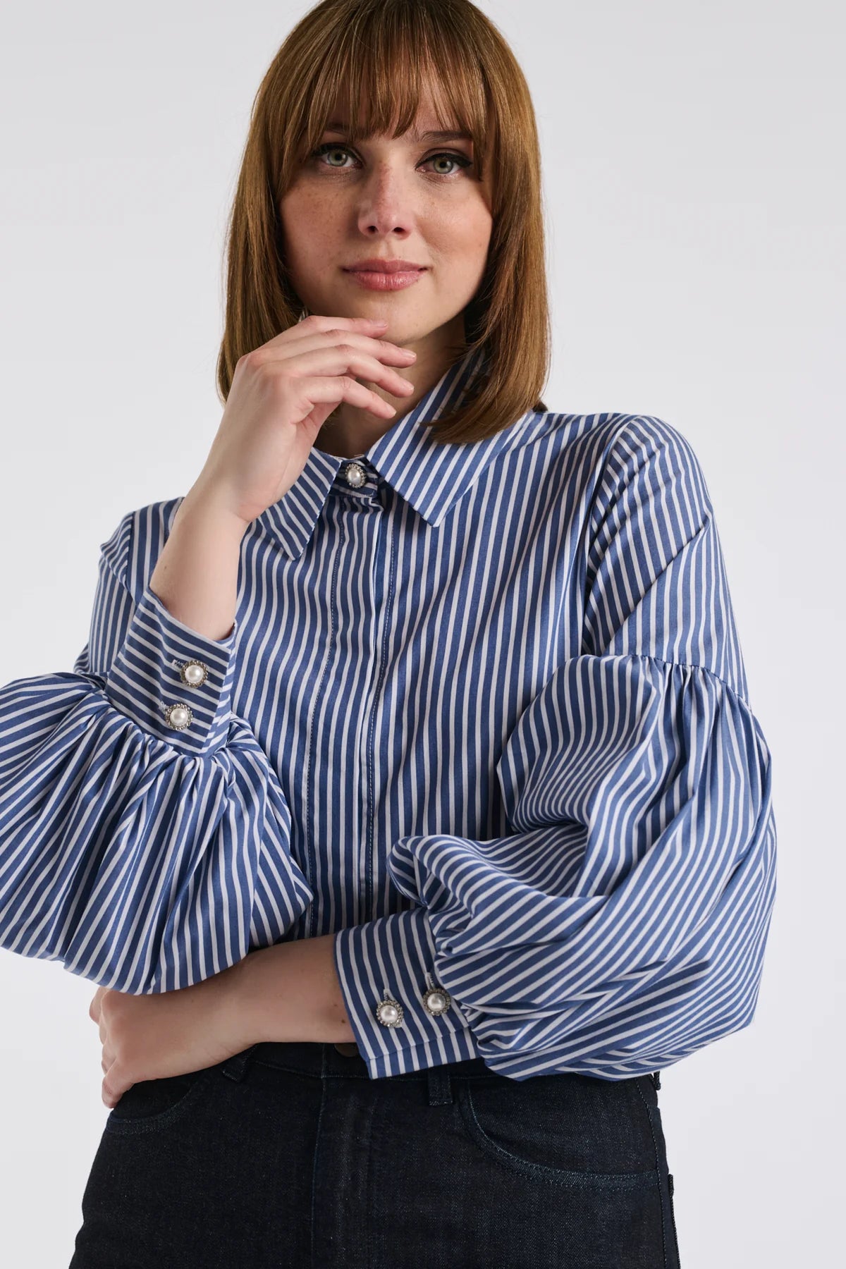 Striped Puff Sleeve Shirt