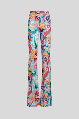 Flared Pants with Floral Print