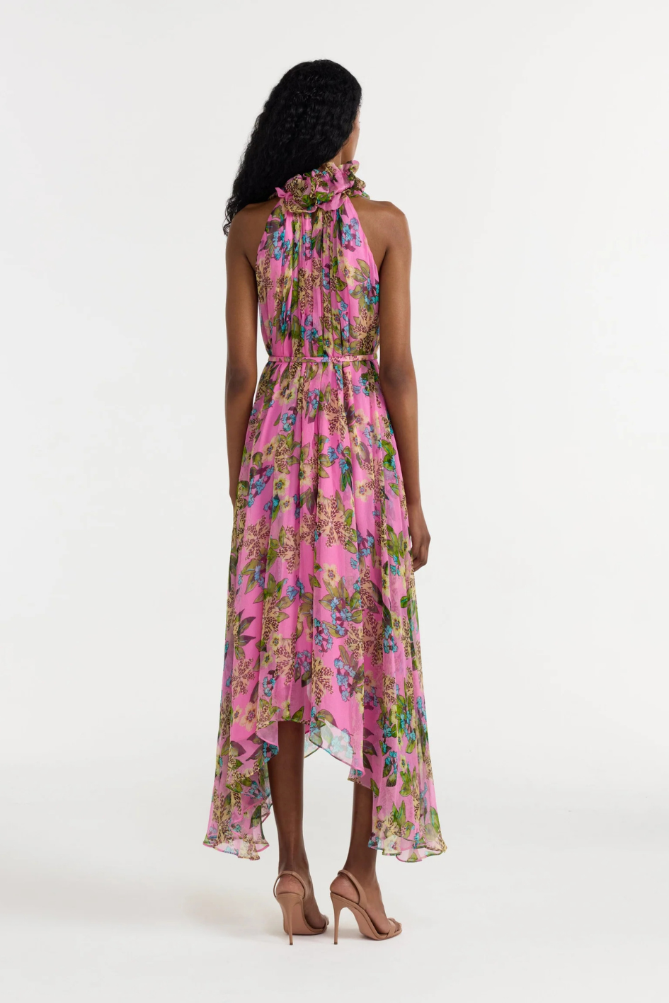 Iris Ruffle Dress in Fiori Peony