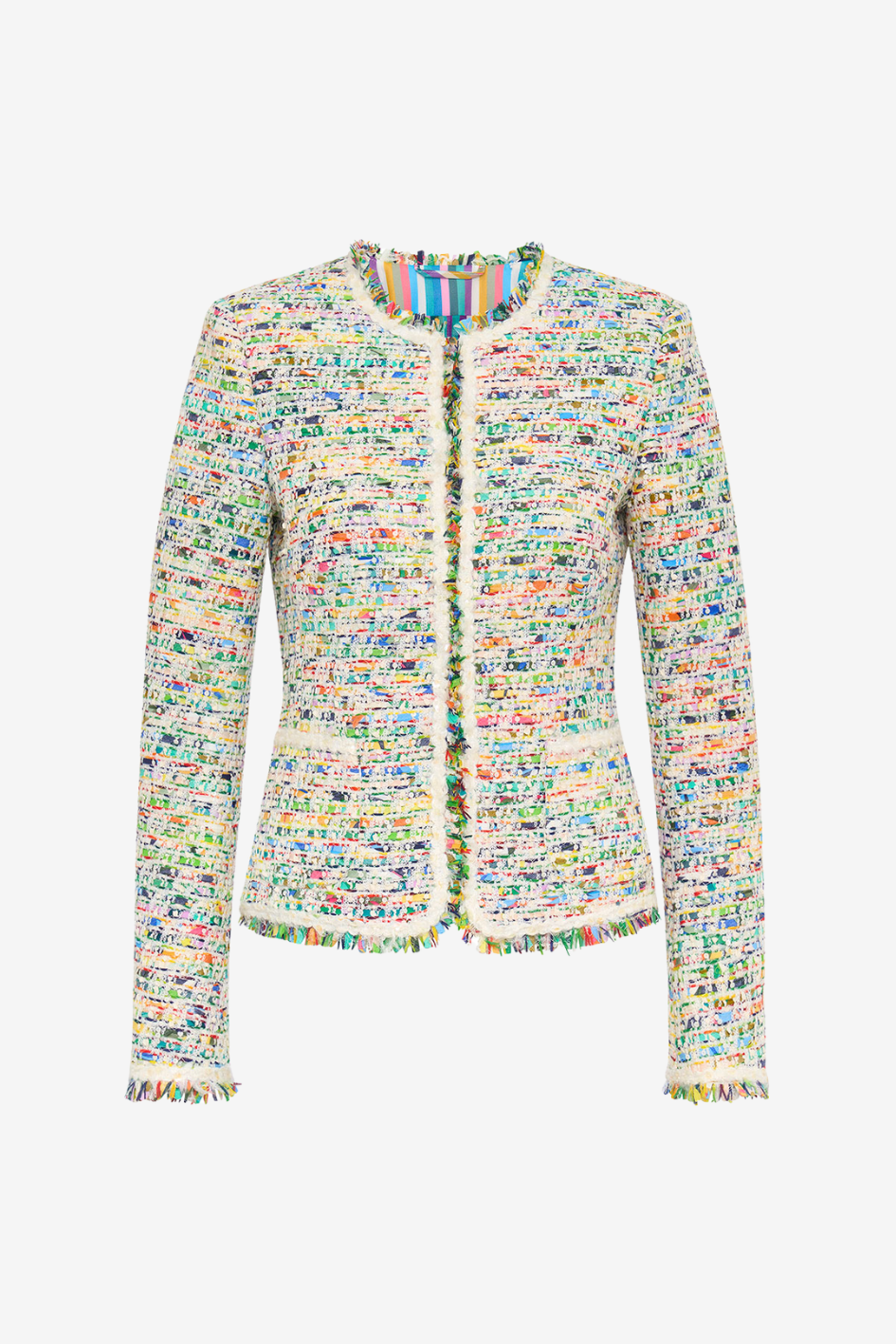 Colourful tweed jacket with sequins