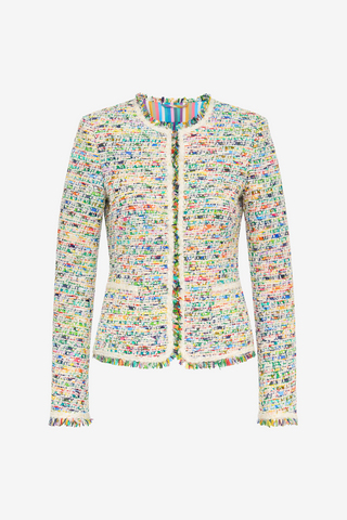 Colourful tweed jacket with sequins